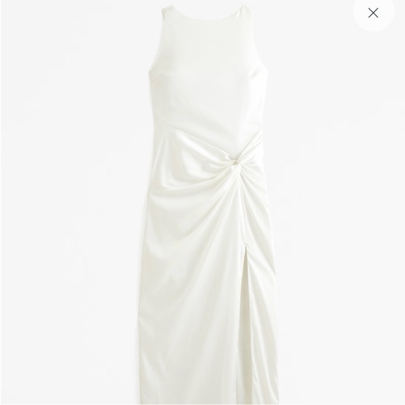 Abercrombie White Draped Skirt Maxi Dress Size Large - Picture 4 of 4